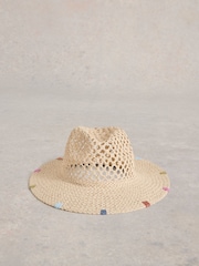 White Stuff Natural Open Weave Fedora - Image 3 of 3