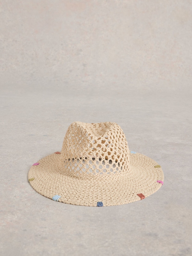 White Stuff Natural Open Weave Fedora - Image 3 of 3