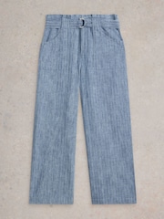 White Stuff Blue 100% Organic Cotton Teakie Stripe Trousers - Image 5 of 6