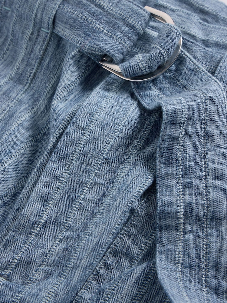 White Stuff Blue 100% Organic Cotton Teakie Stripe Trousers - Image 6 of 6
