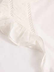 White Stuff White Paige Frill Mix 100% Cotton Top - Image 6 of 6