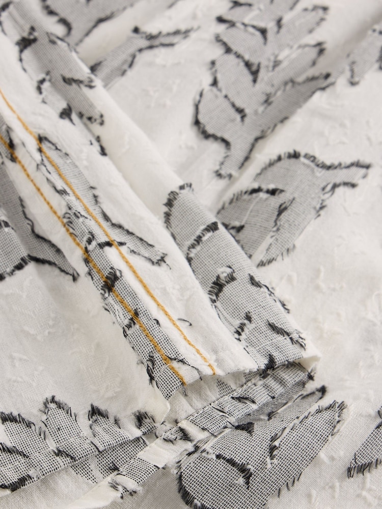 White Stuff White 100% Organic Cotton Spruce Jacquard Top - Image 6 of 6