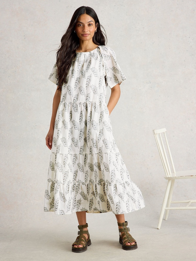 White Stuff White Spruce Jaquard 100% Organic Cotton Dress - Image 1 of 6