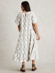 White Stuff White Spruce Jaquard 100% Organic Cotton Dress - Image 2 of 6