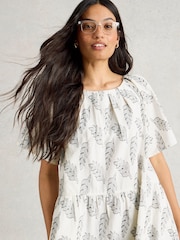 White Stuff White Spruce Jaquard 100% Organic Cotton Dress - Image 4 of 6
