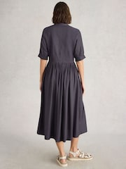 White Stuff Purple Valeria Shirred Dress - Image 2 of 6