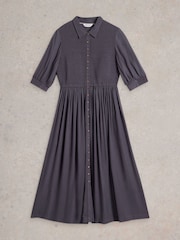 White Stuff Purple Valeria Shirred Dress - Image 5 of 6