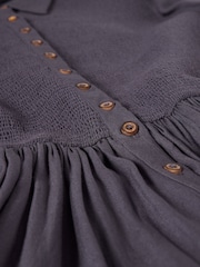 White Stuff Purple Valeria Shirred Dress - Image 6 of 6