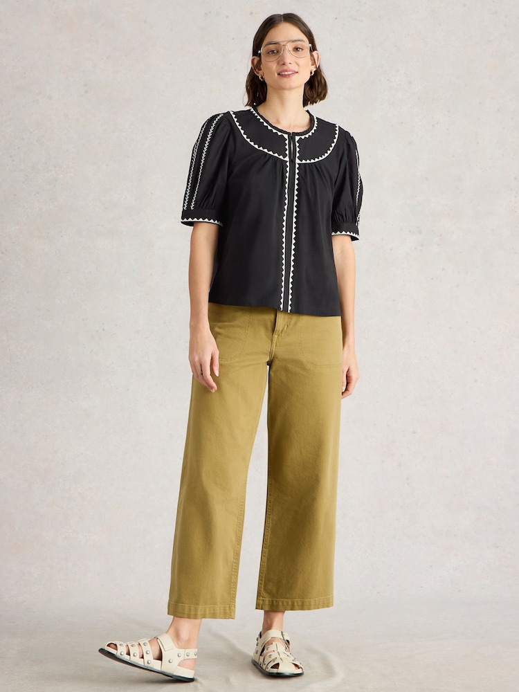 White Stuff Black Zoe Embroidered Top - Image 1 of 6