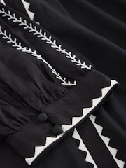 White Stuff Black Zoe Embroidered Top - Image 6 of 6