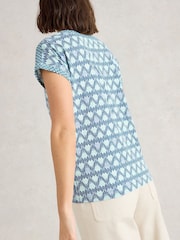 Multicolor azul marino - Camiseta de algodón 100  con muesca en el cuello Nelly de White Stuff - Imagen 3 de 6