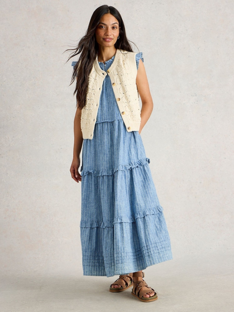 White Stuff Blue Rosie Stripe 100% Organic Cotton Maxi Dress - Image 1 of 6 White Stuff Blue Rosie Stripe 100% Organic Cotton Maxi Dress - Image 1 of 6