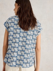 White Stuff Blue Rae 100% Organic Cotton Top - Image 2 of 6