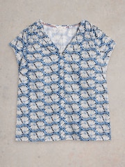 White Stuff Blue Rae 100% Organic Cotton Top - Image 5 of 6