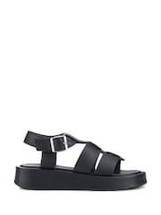 Jones Bootmaker Black Imilia Leather Platform Sandals - Image 2 of 6