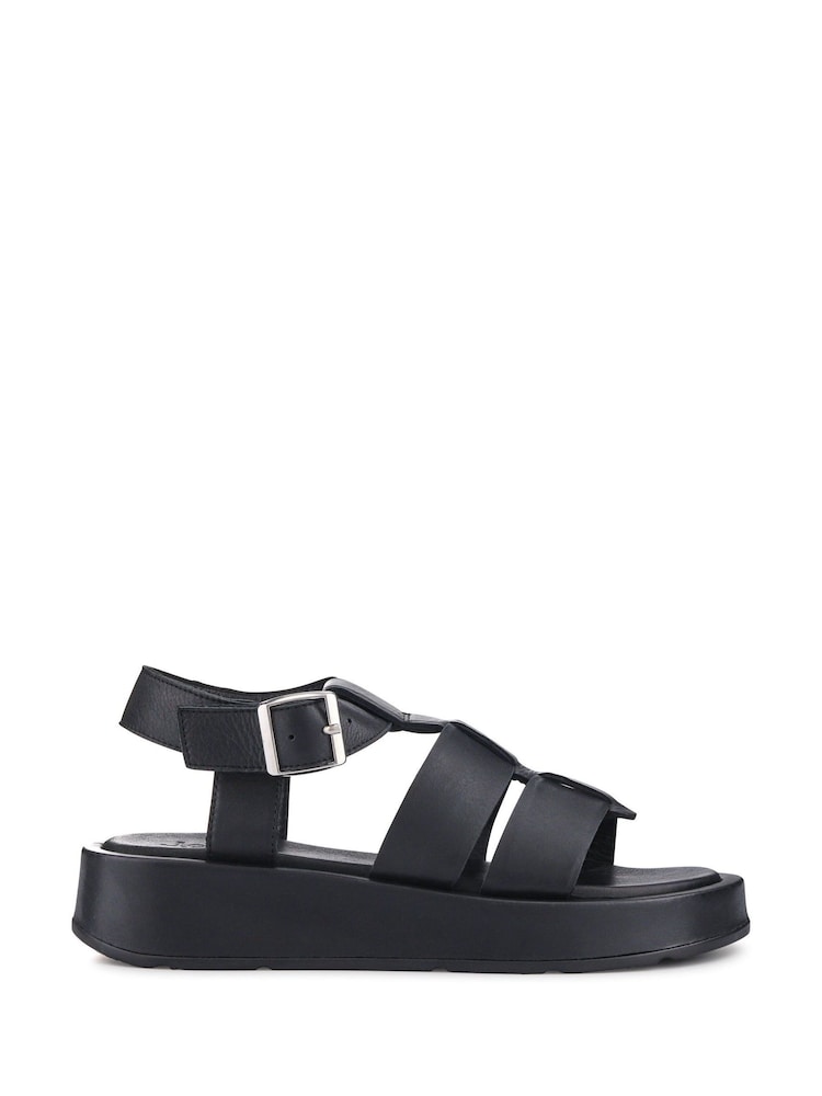 Jones Bootmaker Black Imilia Leather Platform Sandals - Image 2 of 6