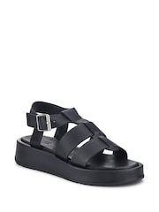 Jones Bootmaker Black Imilia Leather Platform Sandals - Image 3 of 6