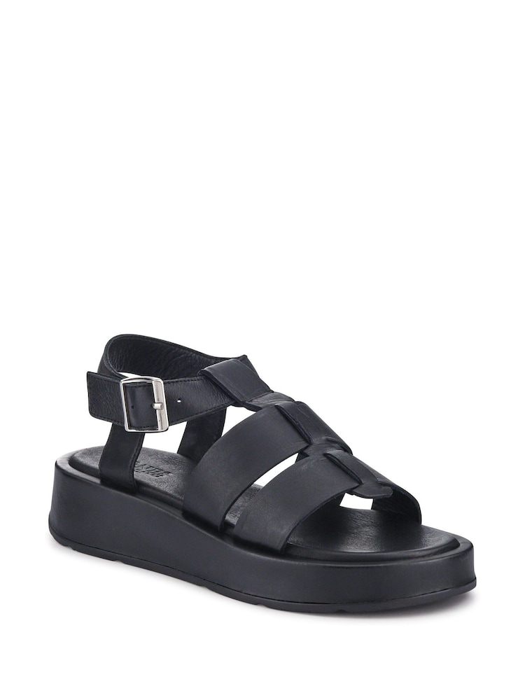 Jones Bootmaker Black Imilia Leather Platform Sandals - Image 3 of 6