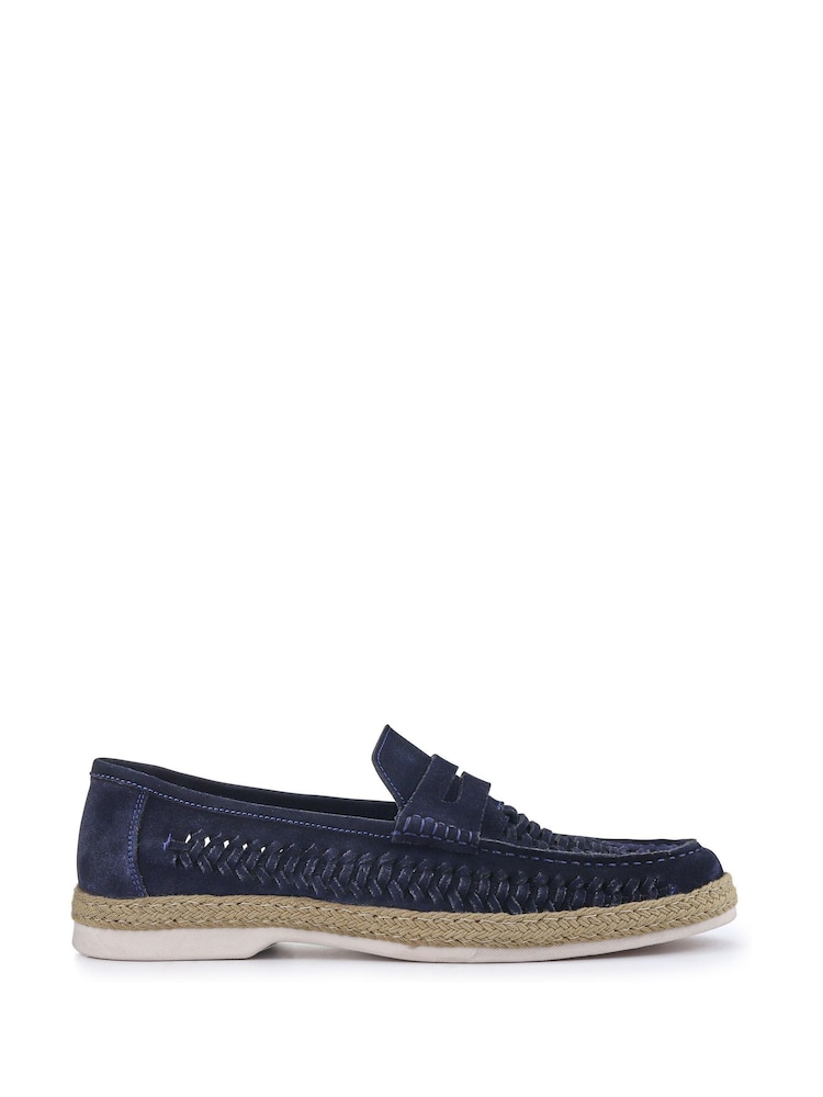 Jones Bootmaker Blue Raheem Leather Loafers - Image 1 of 3