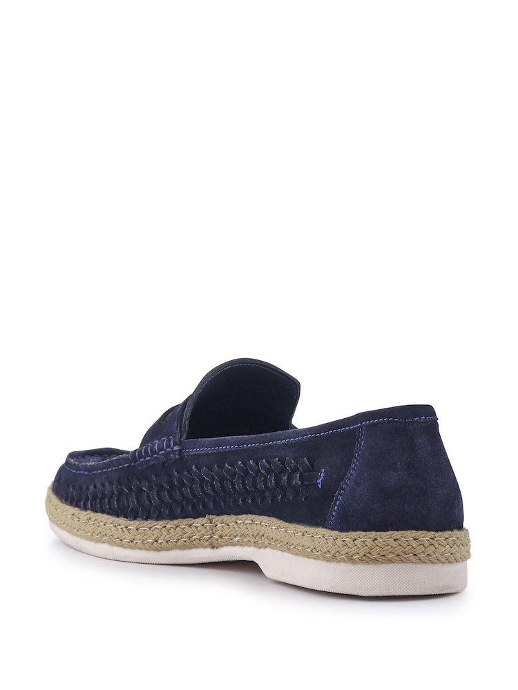Jones Bootmaker Blue Raheem Leather Loafers - Image 2 of 3