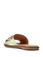 Jones Bootmaker Gold Emillina Leather Buckle Mule Sandals - Image 3 of 5