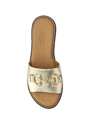 Jones Bootmaker Gold Emillina Leather Buckle Mule Sandals - Image 4 of 5