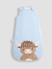 JoJo Maman Bébé Blue Highland Cow Appliqué 2.5 tog Baby Sleeping Bag - Image 3 of 5