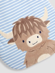 JoJo Maman Bébé Blue Highland Cow Appliqué 2.5 tog Baby Sleeping Bag - Image 4 of 5