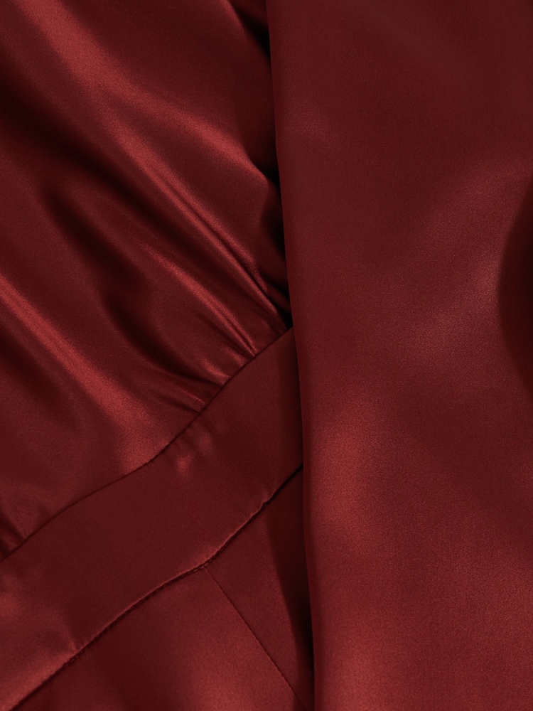 Reiss Dark Red Farah Satin Cape-Sash Jumpsuit - Image 5 of 5 Reiss Dark Red Farah Satin Cape-Sash Jumpsuit - Image 5 of 5