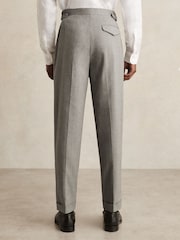 Reiss Grey Complex Regular Fit Herringbone Trousers With Cotton - Image 5 of 6