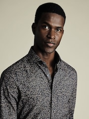Charles Tyrwhitt Grey Slim Fit Made With Liberty Fabric 100% Cotton Shirt - Image 2 of 6