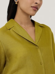 Jigsaw Green 100% Linen Casual Collar Shirt - Image 4 of 7