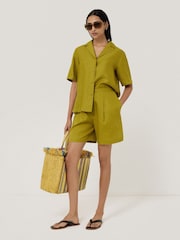 Jigsaw Green 100% Linen Casual Collar Shirt - Image 6 of 7