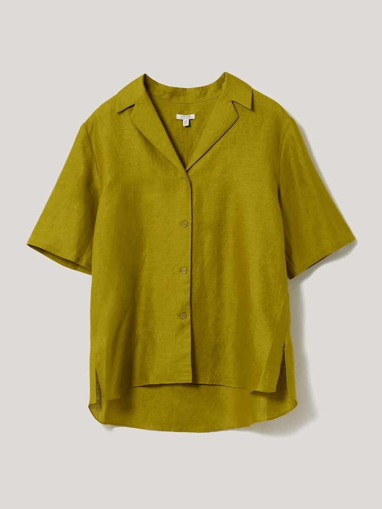 Jigsaw Green 100% Linen Casual Collar Shirt - Image 7 of 7