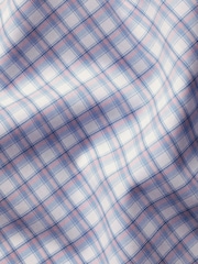 Charles Tyrwhitt Blue Slim Fit Check Slim Fit Non-Iron Stretch Poplin 100% Cotton Shirt - Image 6 of 6