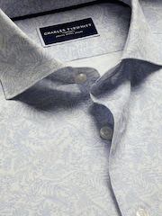 Charles Tyrwhitt Blue Slim Fit Slim Fit Made With Liberty 100% Cotton Fabric Shirt - Image 5 of 6
