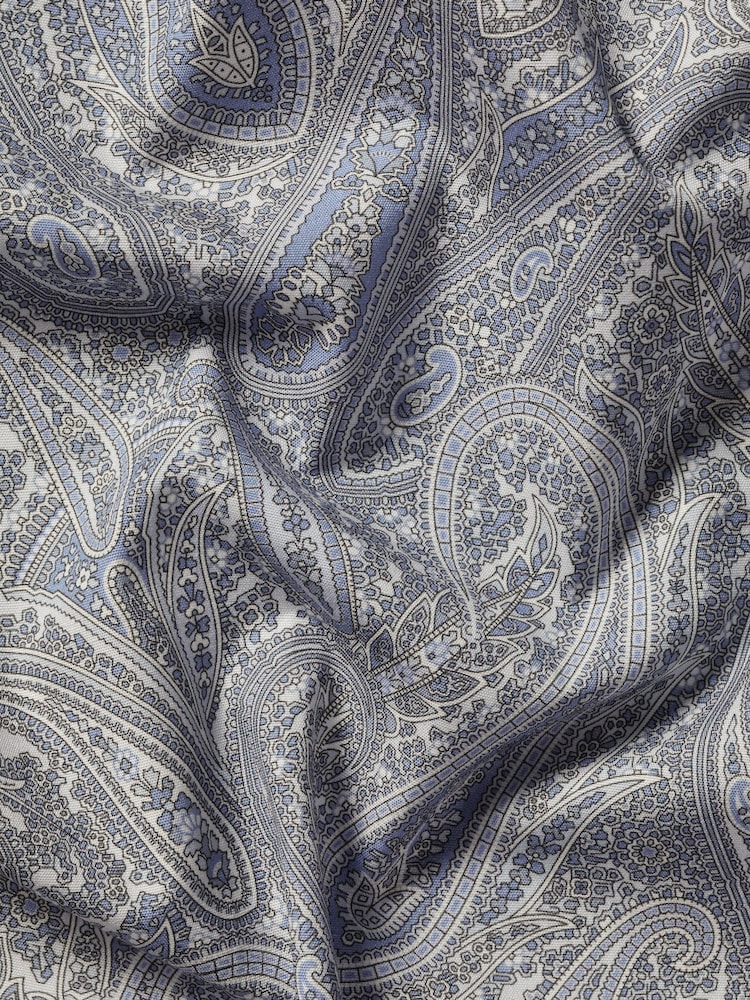 Charles Tyrwhitt Mid Blue Slim Fit Slim Fit Made With Liberty 100% Cotton Fabric Shirt - Image 6 of 6
