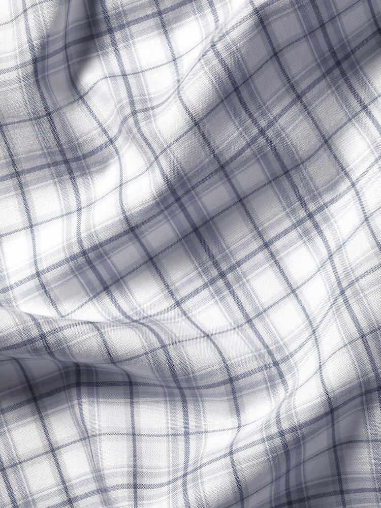 Charles Tyrwhitt Grey Check Slim Fit Non-Iron Stretch Poplin 100% Cotton Shirt - Image 6 of 6