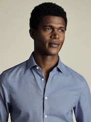 Приталенная хлопковая льняная рубашка Charles Tyrwhitt - Изображение 2 из 6