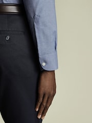 Приталенная хлопковая льняная рубашка Charles Tyrwhitt - Изображение 3 из 6