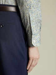 Charles Tyrwhitt Green Slim Fit Slim Fit Made With Liberty 100% Cotton Fabric Shirt - Image 3 of 6