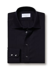 Charles Tyrwhitt Blue Slim Fit Extra Slim Fit Non-Iron Royal Oxford 100% Cotton Shirt - Image 4 of 6