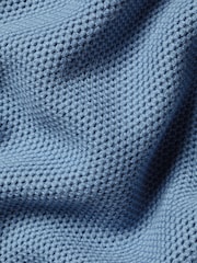 Charles Tyrwhitt Blue Honeycomb 100% Cotton Zip Neck Sweat Top - Image 5 of 5