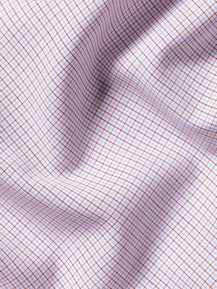 Charles Tyrwhitt Lilac Purple Classic Fit Non-Iron Cutaway Collar Fine Check 100% Cotton Shirt - Image 6 of 6