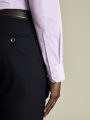 Charles Tyrwhitt Purple Slim Fit Slim Fit Non-Iron Cutaway Collar Gingham 100% Cotton Shirt - Image 3 of 6