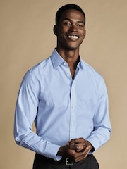 Charles Tyrwhitt Blue Classic Fit Non Iron Bengal Stripe 100% Cotton Shirt - Image 1 of 3