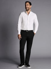 Charles Tyrwhitt White Slim Fit Slim Fit Non-Iron Stretch Geo Printed 100% Cotton Shirt - Image 1 of 5