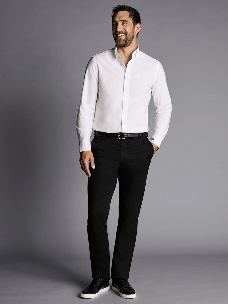 Charles Tyrwhitt White Slim Fit Slim Fit Non-Iron Stretch Geo Printed 100% Cotton Shirt - Image 1 of 5 Charles Tyrwhitt White Slim Fit Slim Fit Non-Iron Stretch Geo Printed 100% Cotton Shirt - Image 1 of 5