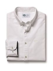 Charles Tyrwhitt White Slim Fit Slim Fit Non-Iron Stretch Geo Printed 100% Cotton Shirt - Image 4 of 5