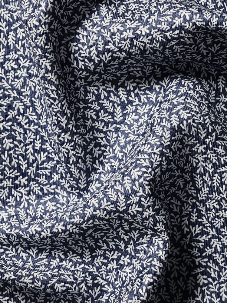 Charles Tyrwhitt Ink Blue Slim Fit Non-Iron Stretch Bird Printed 100% Cotton Shirt - Image 6 of 6